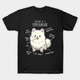 White Pomeranian Dog Anatomy T-Shirt
